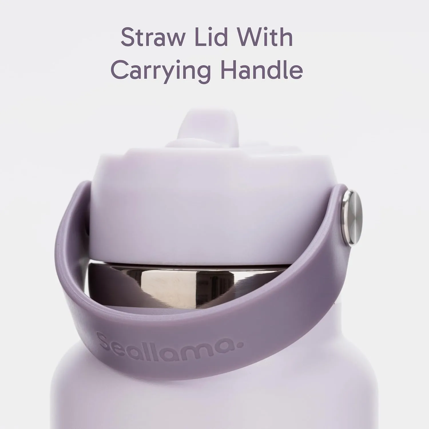 Seallama. Stainless Steel Wide Mouth Water Bottle - 2 Lids (Flex Straw Lid) and Double-Wall Vacuum Insulation - Leak Proof, BPA-Free, for Travel, Sports, School, and Car (Dusty Lavender, 32 oz)