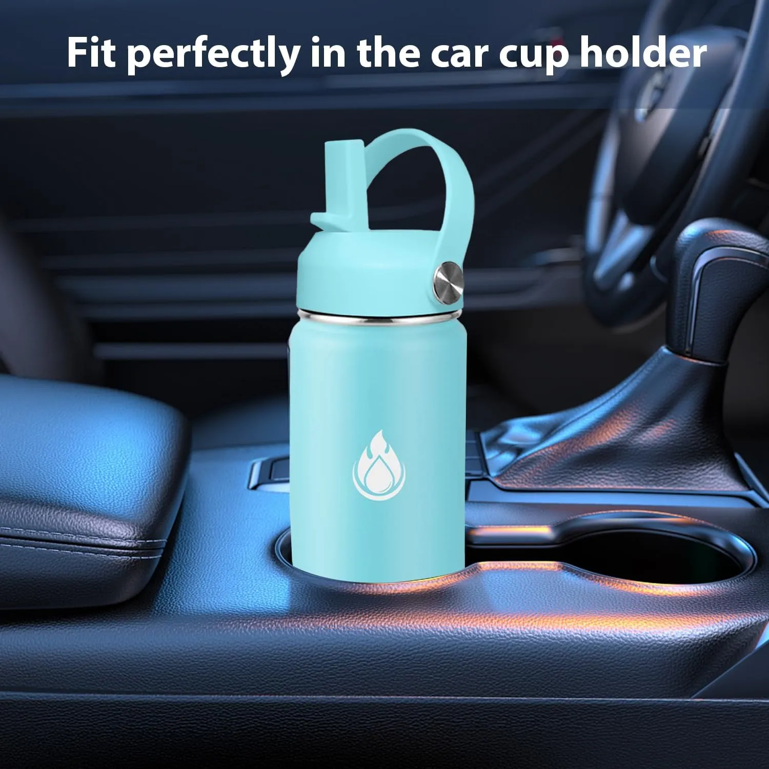 SENDESTAR Water Bottle 32oz Double Wall Vacuum Insulated Leak Proof Stainless Steel Sports Water Bottle—Wide Mouth with New Flex Straw Lid & Spout Lid (Bubble Gum)