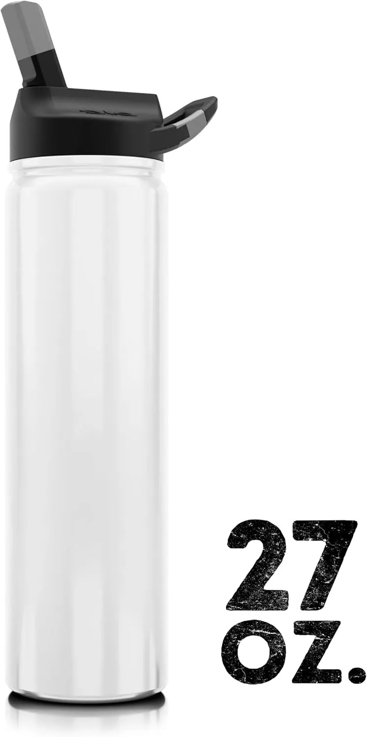 Seriously Ice Cold SIC 27oz Insulated Water Bottle Thermos, Premium Triple Layer Vacuum Stainless Steel, BPA Free Wide Mouth Lid with Carabiner Clip