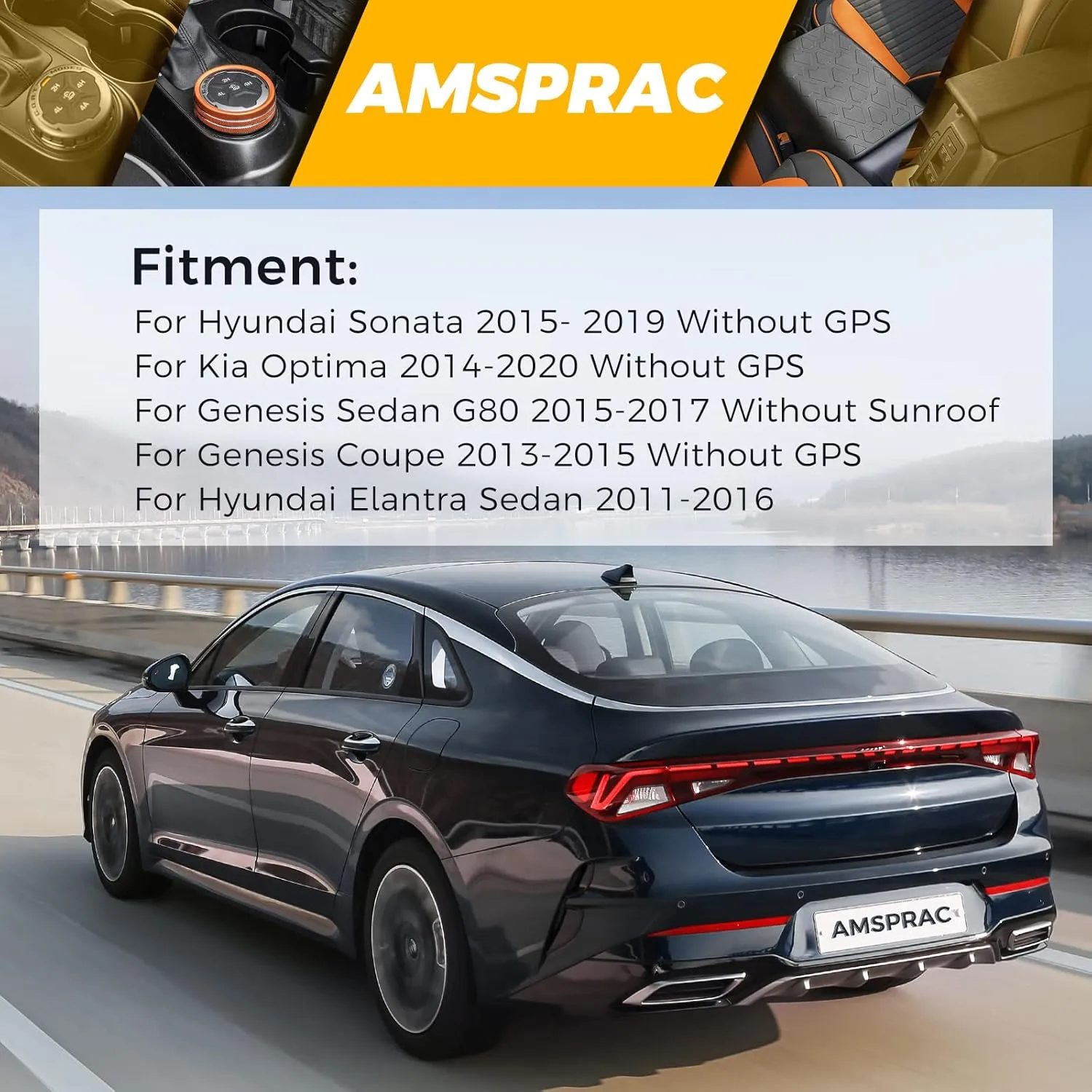 Shark Fin Antenna Cover,Car Roof Antenna Caps fit for Kia Optima 2014-2020,Sonata 2015 2016 2018 2019,Genesis Sedan G80 2015-2017,Genesis Coupe 2013-2015,Elantra Sedan 2011-2016,(Not Sport)