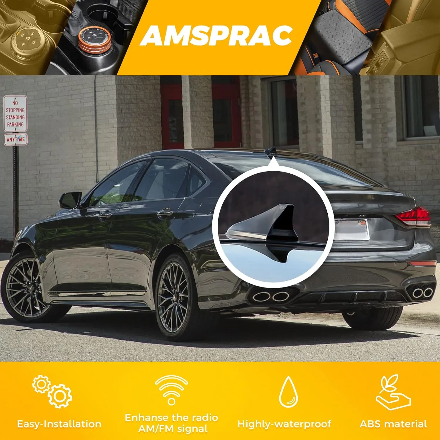 Shark Fin Antenna Cover,Car Roof Antenna Caps fit for Kia Optima 2014-2020,Sonata 2015 2016 2018 2019,Genesis Sedan G80 2015-2017,Genesis Coupe 2013-2015,Elantra Sedan 2011-2016,(Not Sport)