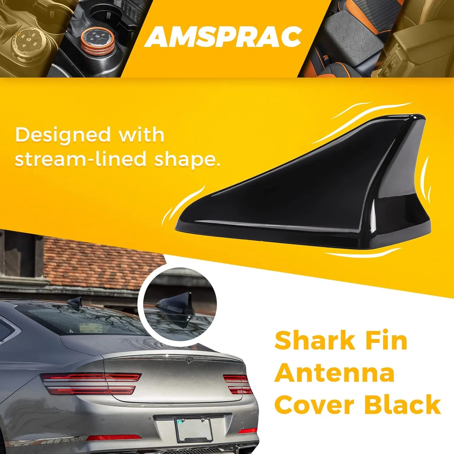 Shark Fin Antenna Cover,Car Roof Antenna Caps fit for Kia Optima 2014-2020,Sonata 2015 2016 2018 2019,Genesis Sedan G80 2015-2017,Genesis Coupe 2013-2015,Elantra Sedan 2011-2016,(Not Sport)