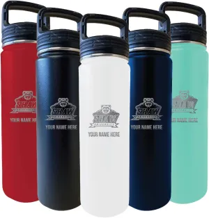 Shaw University Bears Custom College Etched 24 oz Engraved Insulated Double Wall Stainless Steel Water Bottle Tumbler Personalized with Name Officially Licensed Collegiate Product