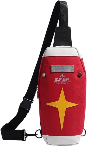 Shield Backpack Anime Accessories Cosplay Backpack Manga Multi Purpose Bag Stylish Ideal Gift for Anime Fans (Red Shoulder Bag)