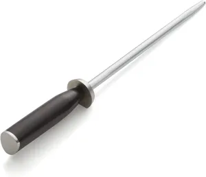 Shun Cutlery Classic 9" Combination Honing Steel, Smooth and Micro-Ribbed Honing Rod, Built-In Angle Guide, Pakkawood Handle, Japanese Knife Sharpener for Professional and Home Chefs