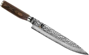Shun Premier 9.5" Slicing Knife, Handcrafted Japanese Meat Slicing Knife, Long and Thin Blade, VG-MAX Core with Damascus Stainless Steel Cladding, Pakkawood Handle