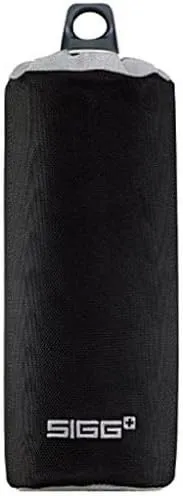 SIGG 90121 Outdoor Water Bottle Bottle Case, Cold Retention, Approx. 4 to 6 Hours, Nylon Bottle Cover, 1.2 fl oz (0.6 L), Black x Silver