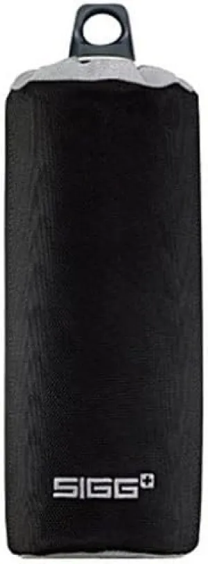 SIGG 90121 Outdoor Water Bottle Bottle Case, Cold Retention, Approx. 4 to 6 Hours, Nylon Bottle Cover, 1.2 fl oz (0.6 L), Black x Silver