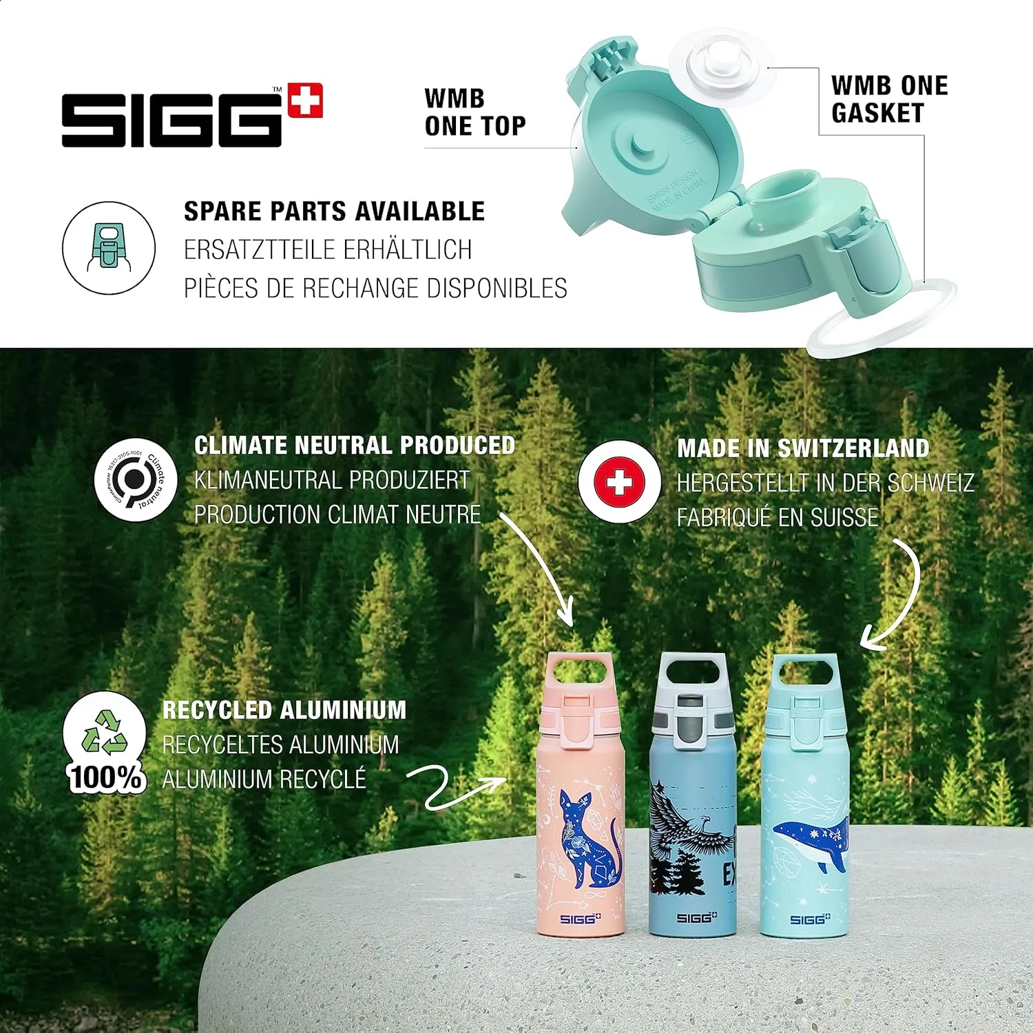 SIGG - Aluminium Water Bottle for Children - WMB One Harry Potter - Suitable for Carbonated Drinks - Leak-Proof - Feather-Light - BPA-Free - Climate Neutral Certified - Blue - 0.6 L