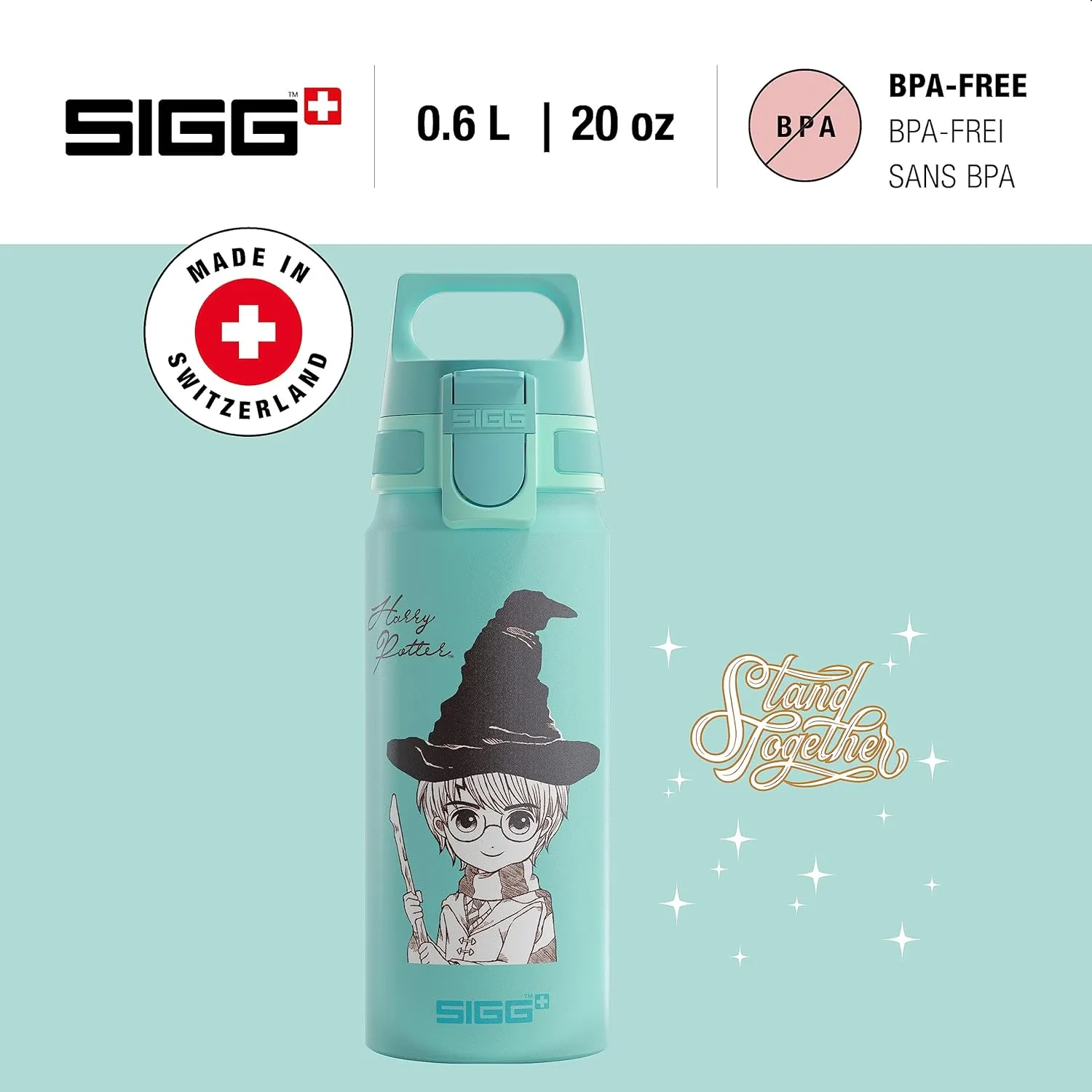 SIGG - Aluminium Water Bottle for Children - WMB One Harry Potter - Suitable for Carbonated Drinks - Leak-Proof - Feather-Light - BPA-Free - Climate Neutral Certified - Blue - 0.6 L