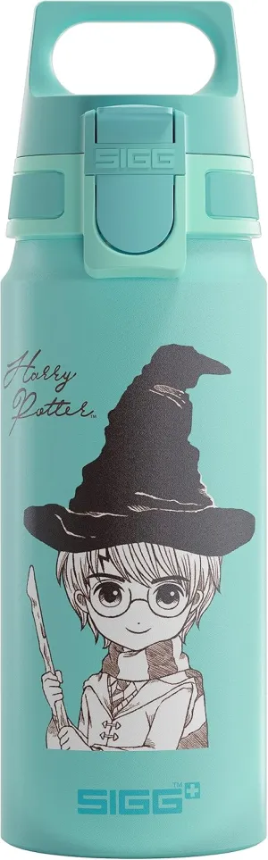 SIGG - Aluminium Water Bottle for Children - WMB One Harry Potter - Suitable for Carbonated Drinks - Leak-Proof - Feather-Light - BPA-Free - Climate Neutral Certified - Blue - 0.6 L