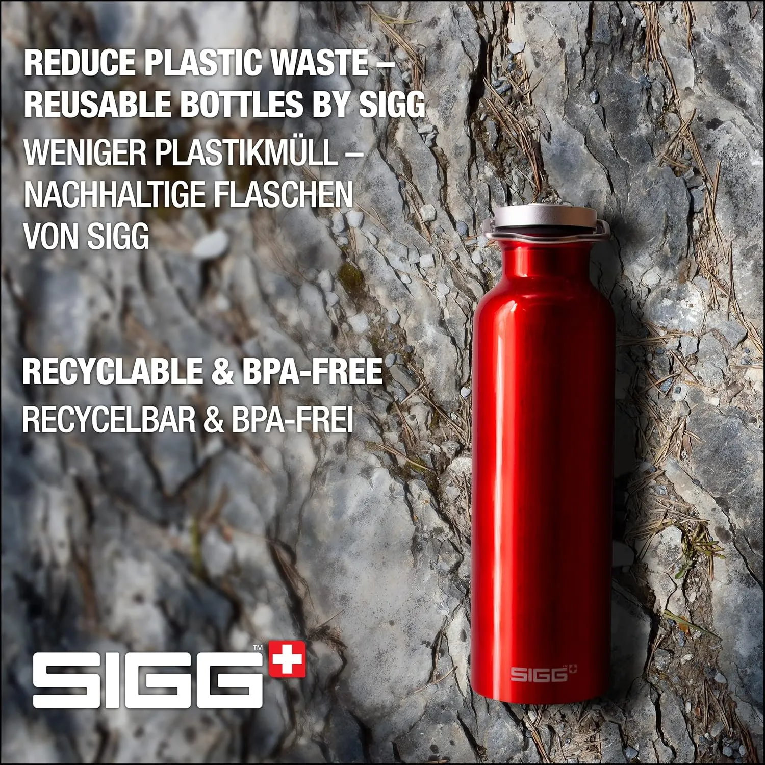 SIGG - Aluminum Water Bottle Original - Made in Switzerland - Lightweight - BPA-free - for Carbonated Drinks 17 / 25 Oz