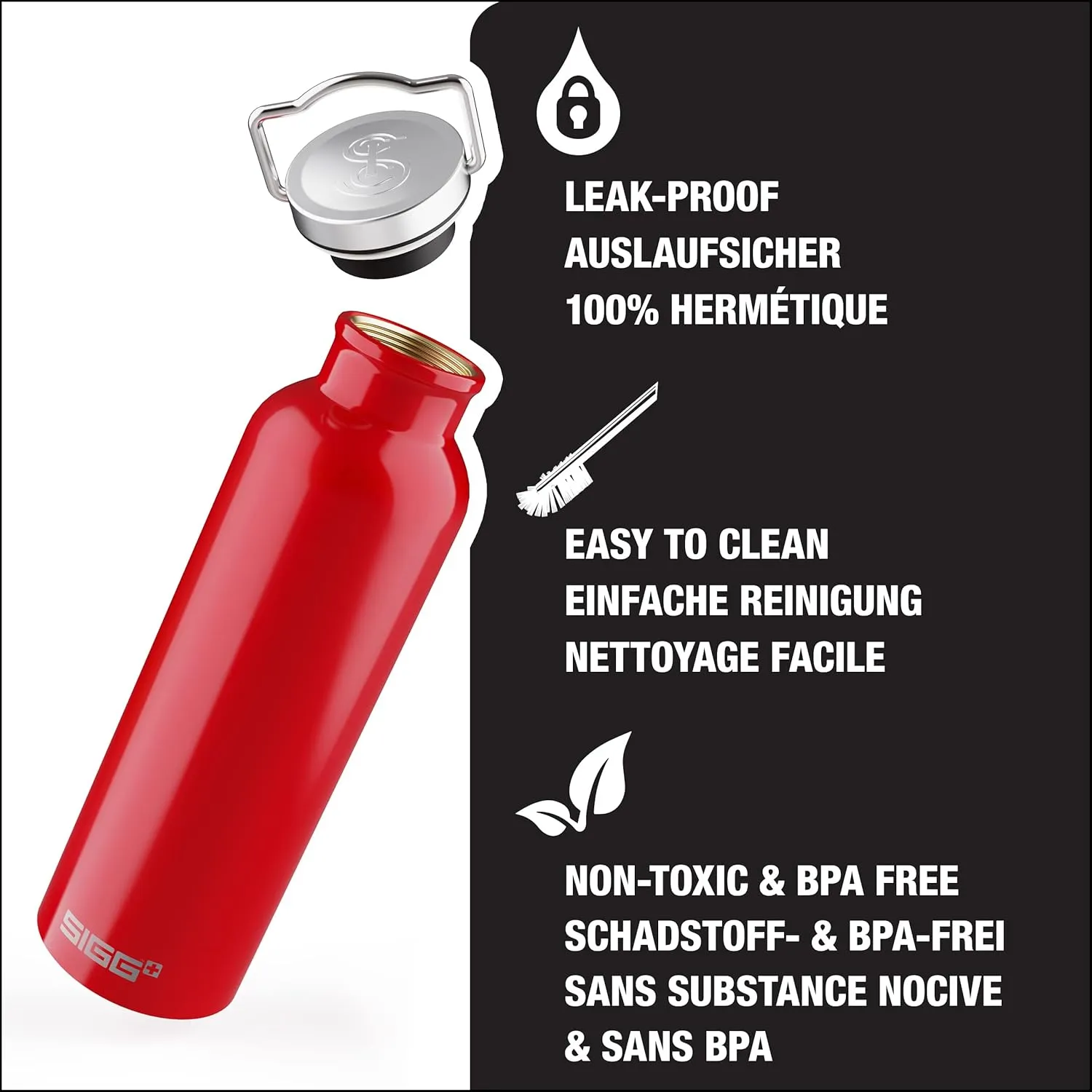 SIGG - Aluminum Water Bottle Original - Made in Switzerland - Lightweight - BPA-free - for Carbonated Drinks 17 / 25 Oz
