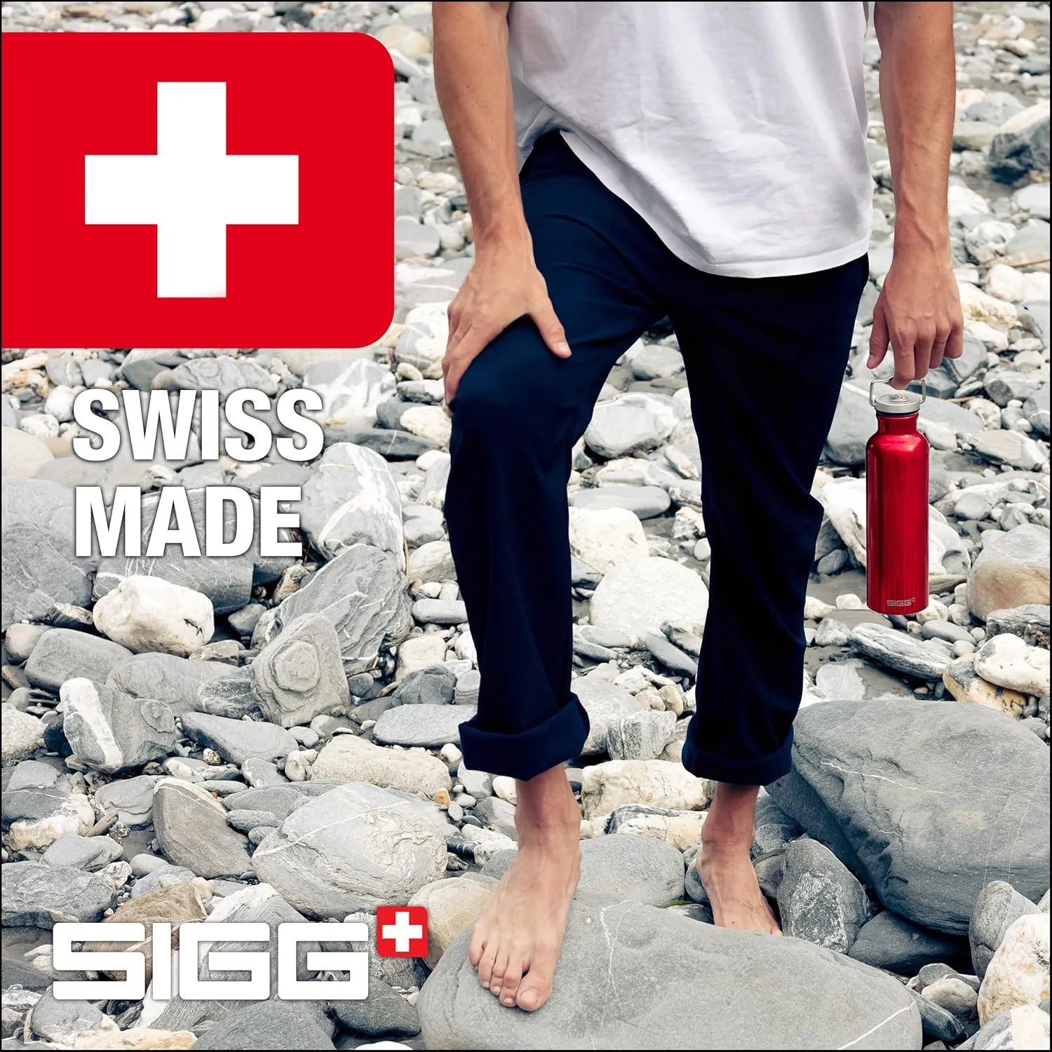 SIGG - Aluminum Water Bottle Original - Made in Switzerland - Lightweight - BPA-free - for Carbonated Drinks 17 / 25 Oz