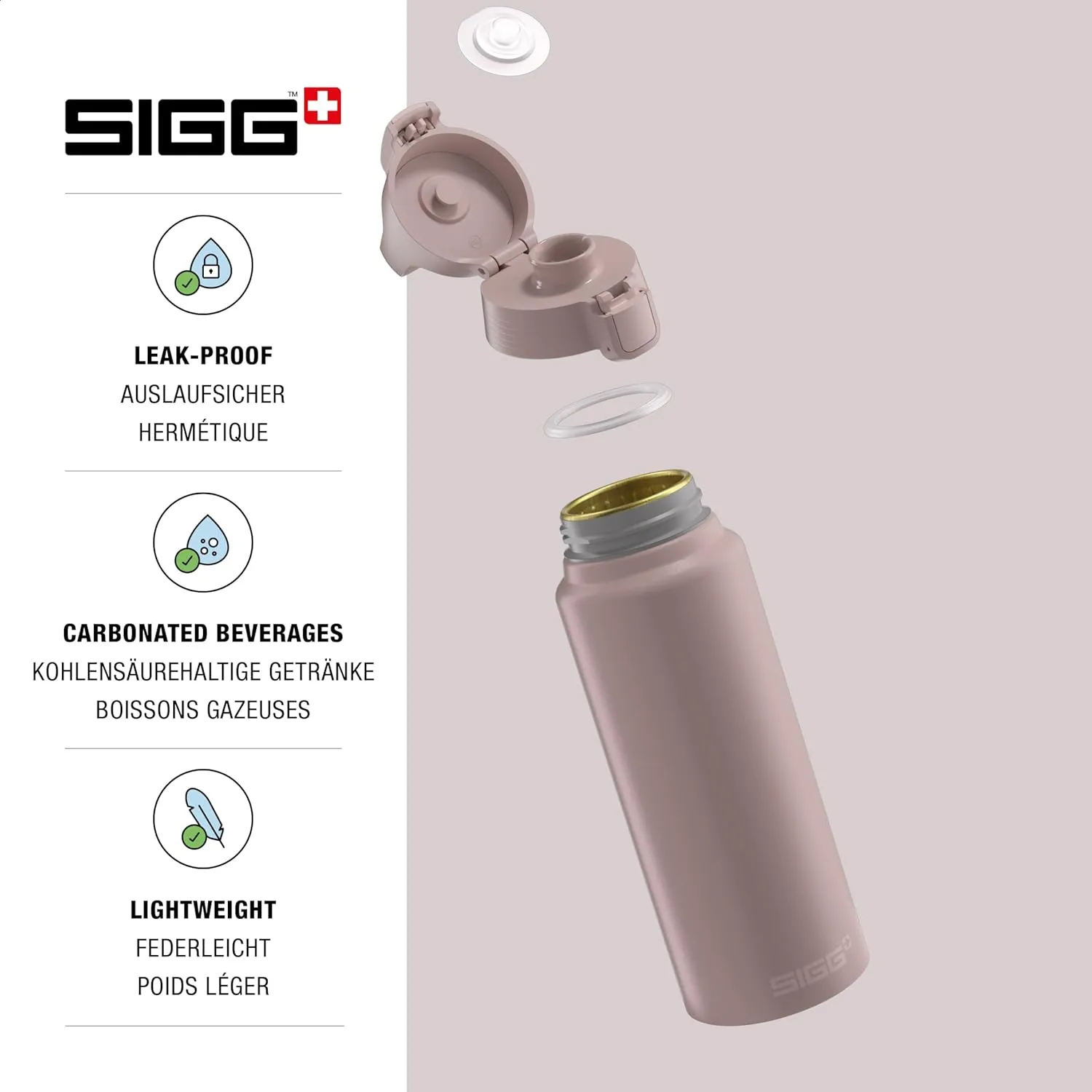 SIGG - Aluminum Water Bottle - WMB Pathfinder Dusk - ClimatePartner Certified - Suitable for Carbonated Beverages - Leakproof & Lightweight - BPA Free - Dusk - 34 Oz