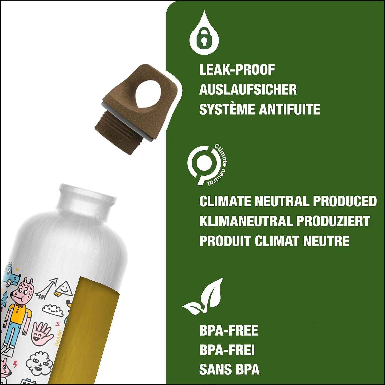 SIGG - Metal Kids Water Bottle - Traveller - Made in Switzerland - Carbonated Drinks - Leak Proof - for School - 20 Oz