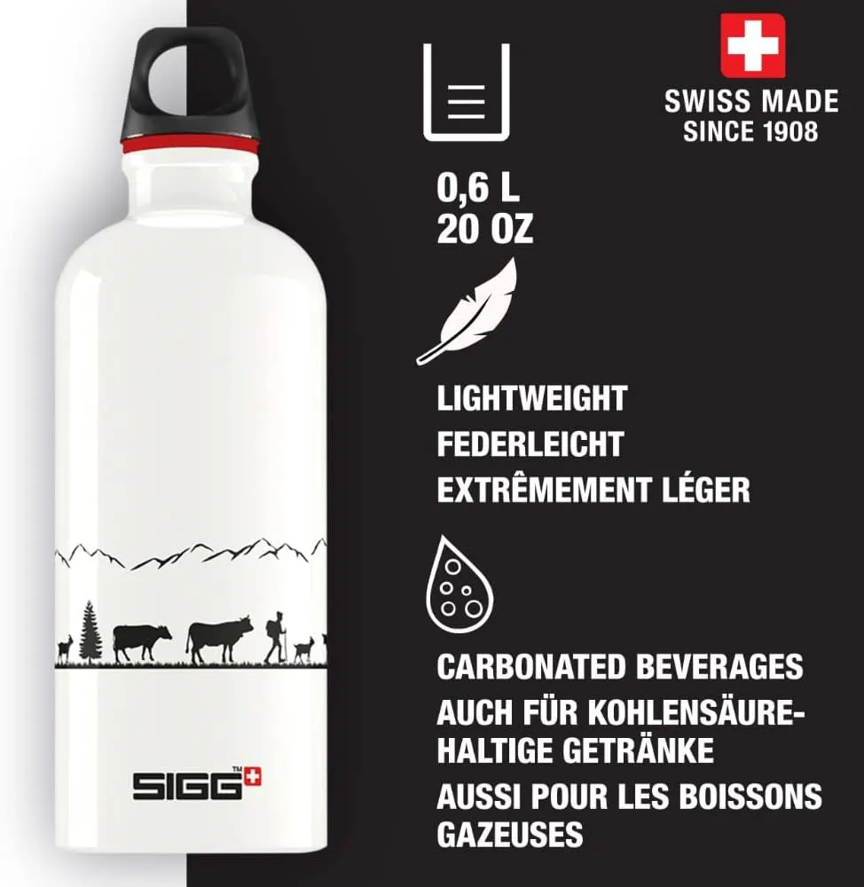 SIGG - Recycled Metal Water Bottle - Traveller - Made in Switzerland - Carbonated Drinks - BPA-Free - 20 Oz