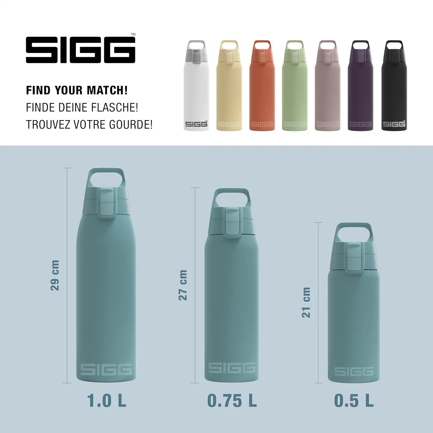 SIGG - Shield Therm- Stainless Steel Insulated Water Bottle - Carbonated Drinks, Leakproof, BPA Free, Recycled, 25, 34Oz
