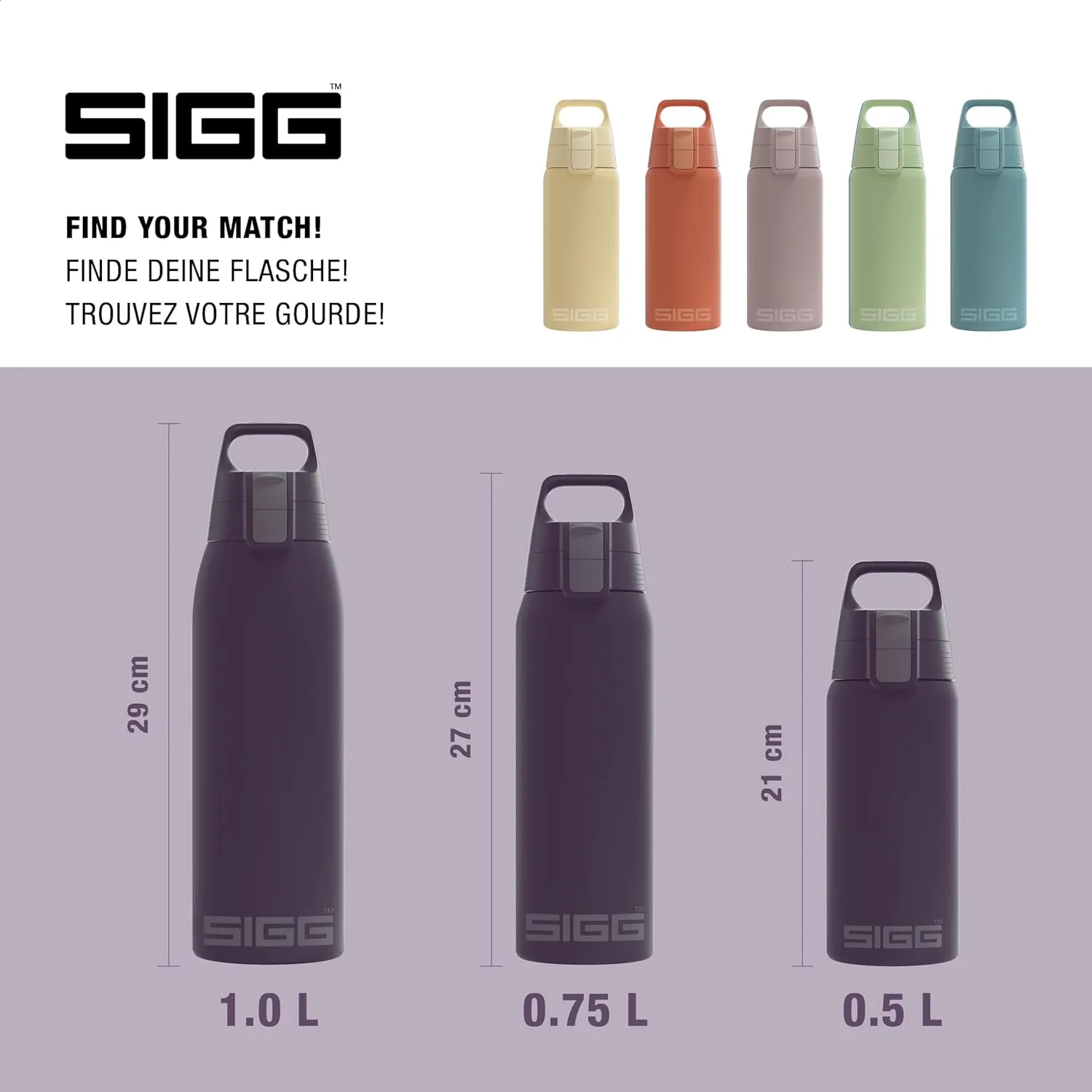 SIGG - Shield Therm- Stainless Steel Insulated Water Bottle - Carbonated Drinks, Leakproof, BPA Free, Recycled, 25, 34Oz
