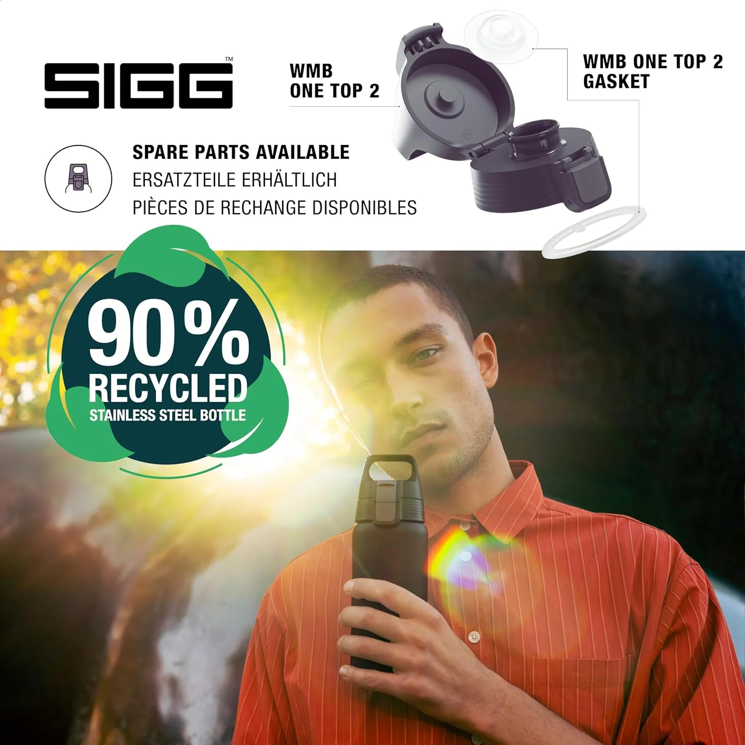 SIGG - Shield Therm- Stainless Steel Insulated Water Bottle - Carbonated Drinks, Leakproof, BPA Free, Recycled, 25, 34Oz