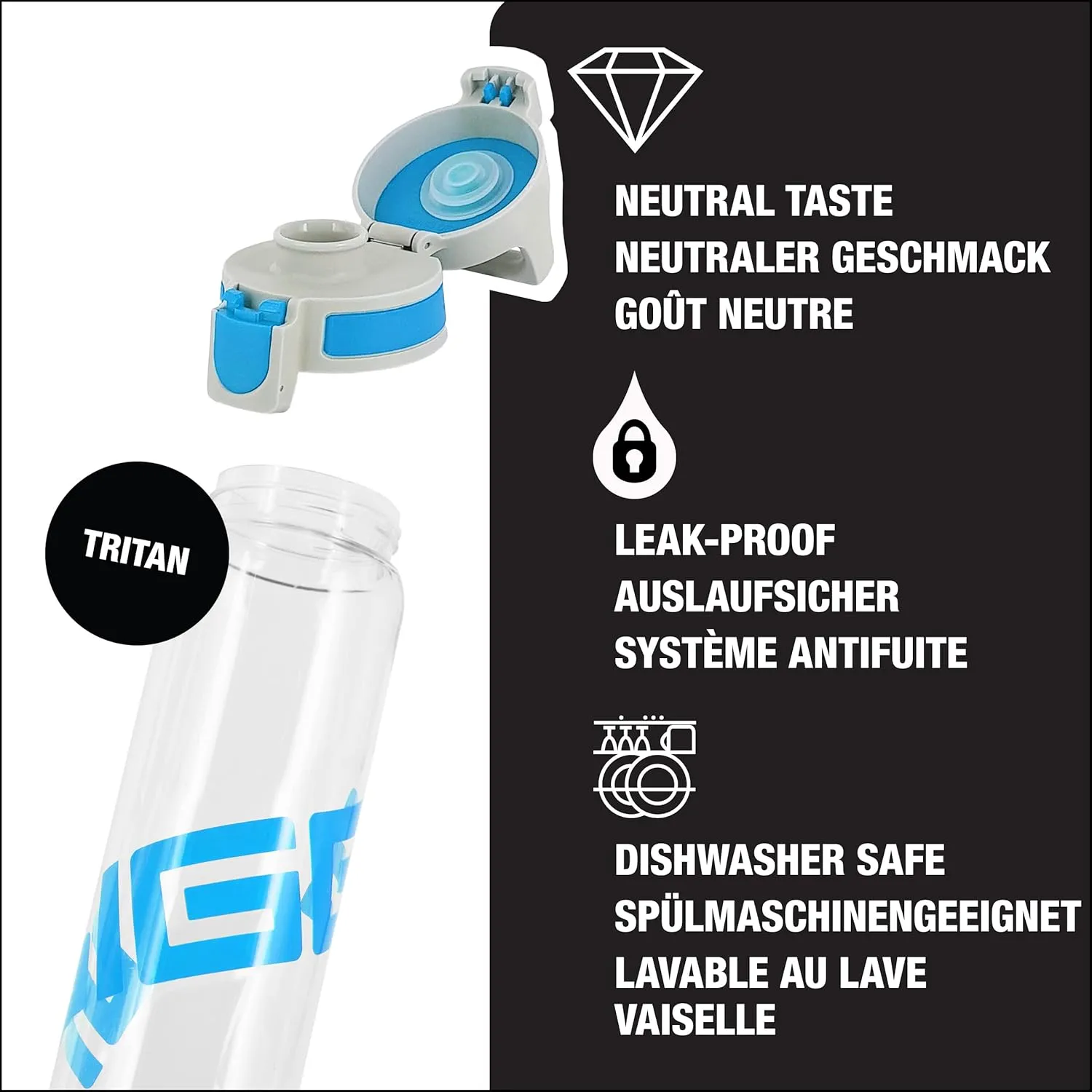 SIGG - Tritan Renew Transparent Water Bottle - Total Clear ONE MyPlanet - For Carbonated Beverages - Dishwasher Safe - With Fruit Strainer - Leakproof & Lightweight - BPA Free - 17 Oz / 25 Oz / 51 Oz