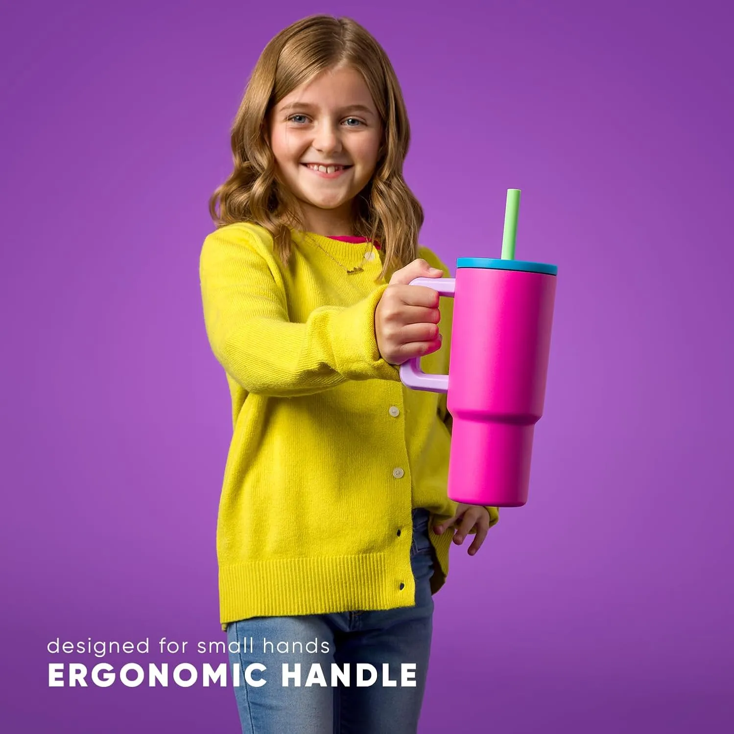 Simple Modern Disney Kids 24 oz Tumbler with Handle and Silicone Straw Lid | Spill Proof Leak Resistant | Stainless Steel Bottle | Gift Boys Girls | Trek Collection | Winnie The Pooh in the Wilderness
