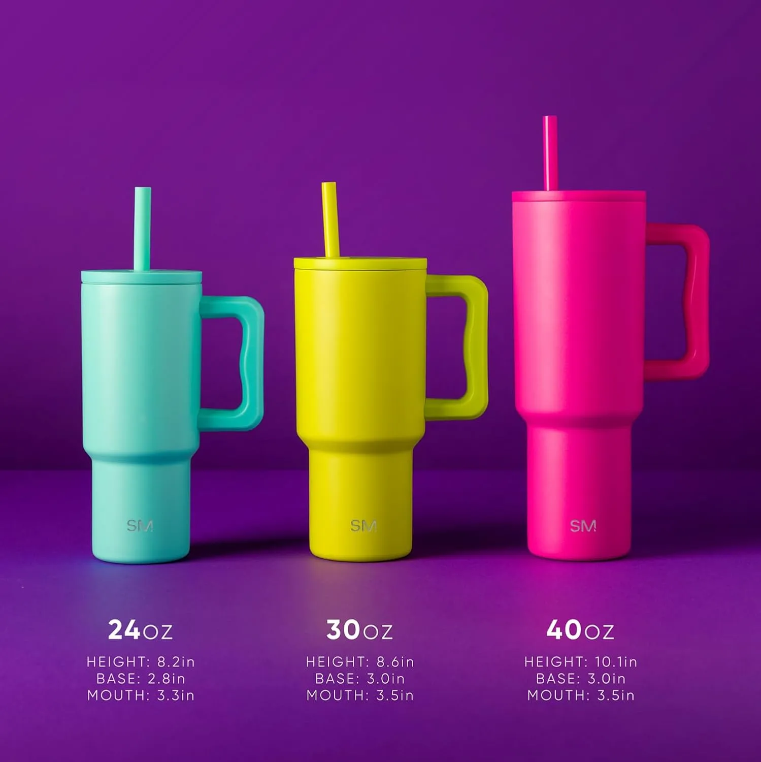 Simple Modern Kids 24 oz Tumbler with Handle and Silicone Straw Lid | Spill Proof and Leak Resistant | Reusable Stainless Steel Bottle | Gift for Kids Boys Girls | Trek Collection | Blush