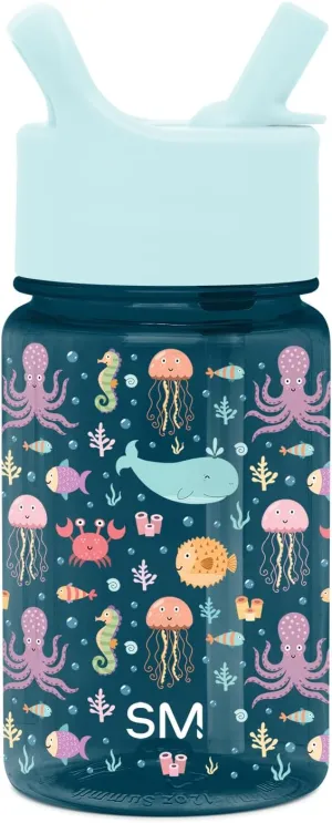 Simple Modern Kids Water Bottle Plastic BPA-Free Tritan Cup with Leak Proof Straw Lid | Reusable and Durable for Toddlers, Girls | Summit Collection | 12oz, Under the Sea