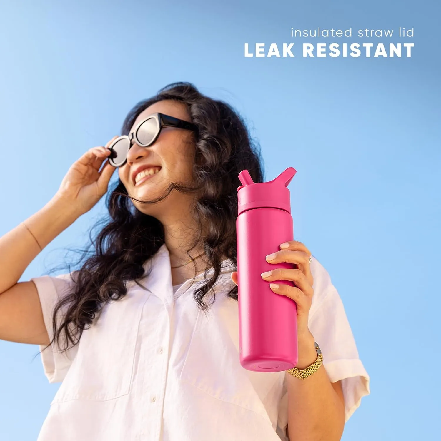 Simple Modern Water Bottle with Straw Lid | Vacuum Insulated Stainless Steel Metal Thermos | Reusable Leak Proof BPA-Free Flask for Sports Gym | Summit Collection | 30oz, Raspberry Vibes