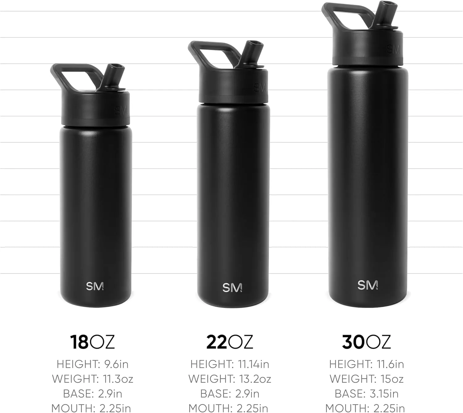 Simple Modern Water Bottle with Straw Lid | Vacuum Insulated Stainless Steel Metal Thermos | Reusable Leak Proof BPA-Free Flask for Sports Gym | Summit Collection | 30oz, Raspberry Vibes