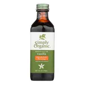 Simply Organic Non-Alcoholic Vanilla Flavoring, 4-Ounce Glass Jar, Certified Organic, Alcohol Free Vanilla