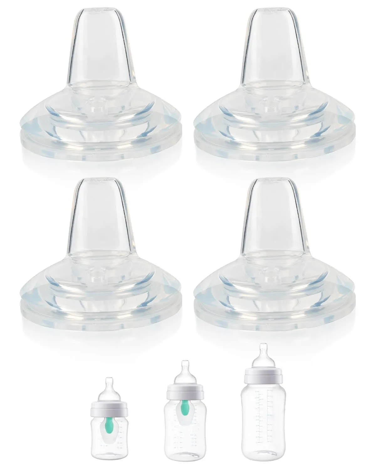 Sippy Cup Nipples for Philips Avent Anti-Colic Baby Bottles,Food Grade Silicone Sippy Spout，Variable Flow Soft Nipple，6m ,4-Count