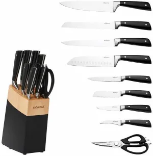 Skandia Constract 10-piece Knife Block Set, Medium, Silver