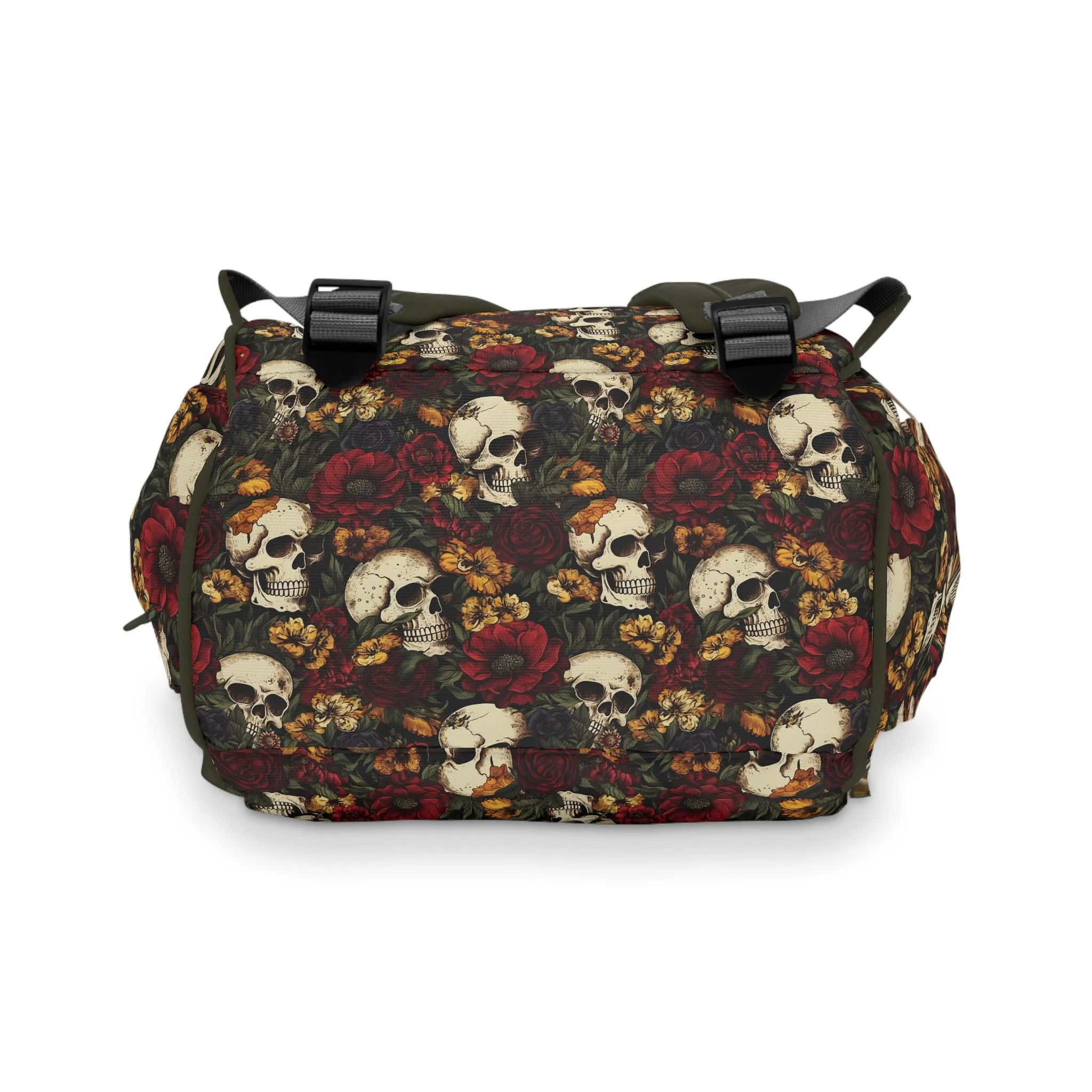 Skull Print Diaper Backpack - Multifunctional & Durable Baby Bag for Stylish Parents, Spacious & Organized Nappy Bag