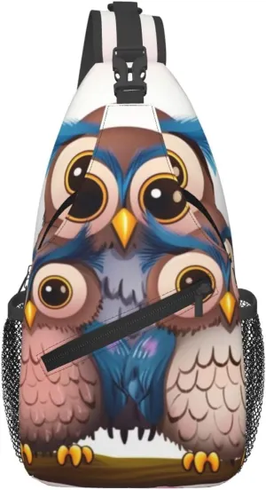 Sling Bags for Women Men Cute Owls Sling Backpack Adjustable Belt Bum Bags Fanny Pack for Travel Sports Running Hiking Waist Packs