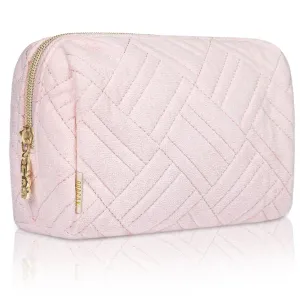 Small Embroidered Cosmetic Pouch - Heavenly Pink