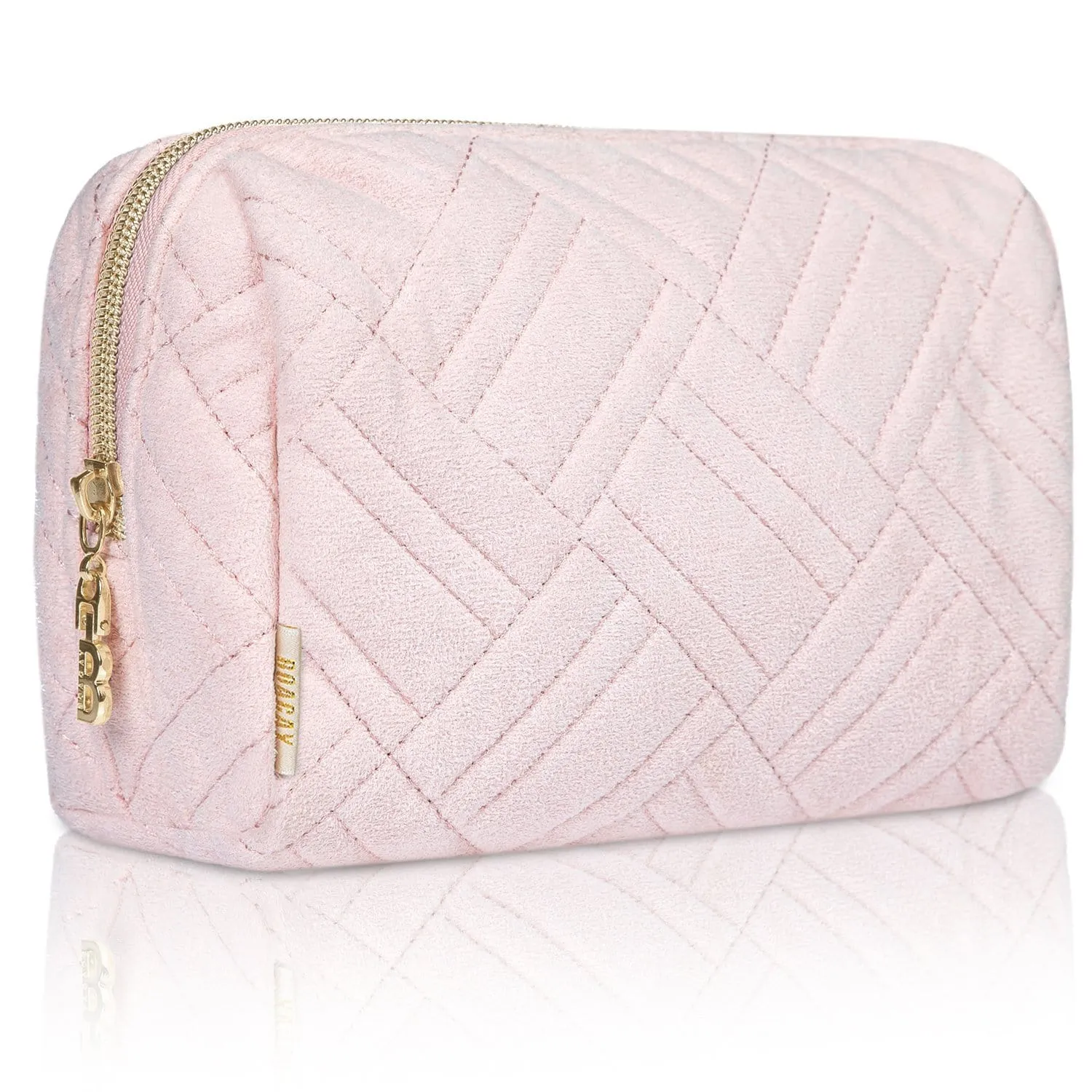 Small Embroidered Cosmetic Pouch - Heavenly Pink
