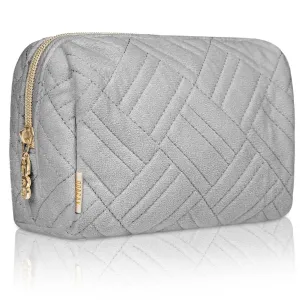 Small Embroidered Cosmetic Pouch - Pigeon Gray
