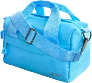 Small Gym Bag 9 inch, Mini Duffle Bag with Adjustable Strap, Lightweight Carry On Sport Bag for Women Girls (Light Blue)