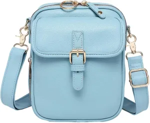 Small Lightweight Crossbody Leather Bag, Retro Adjustable Strap Double-Layer Large Capacity small Crossbody Bags for Women