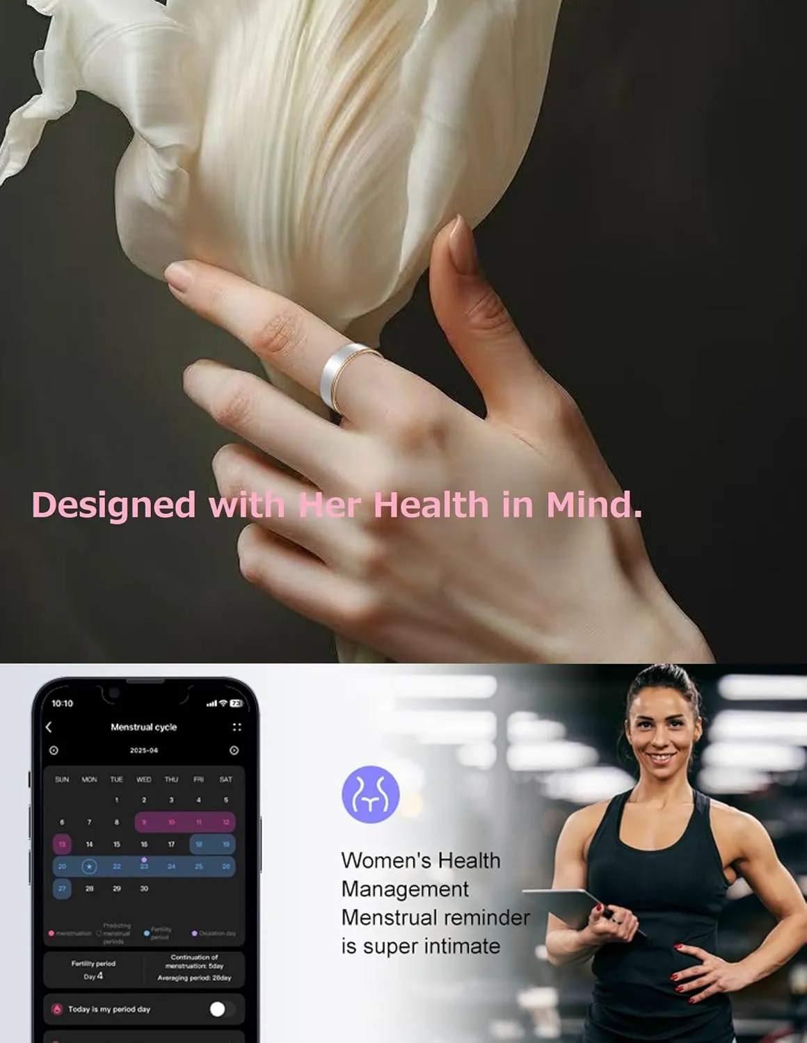 Smart Ring for Men Women Health Ring Heart Rate Monitor Sleep Tracker Fitness Tracker Ring Calorie Step Counter Gesture Remote Camera GPS Activity Tracker Waterproof Compatible with iOS Android Phones