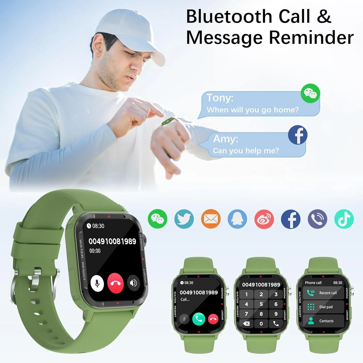 Smart Watches for Men (Answer/Make Call), Fitness Tracker with 123 Sport Modes, Heart Rate Monitor, Spo2, Step Counter, Sleep Tracker, IP68 Waterproof Sports Watch, Fitness Watch for iPhone ＆ Android