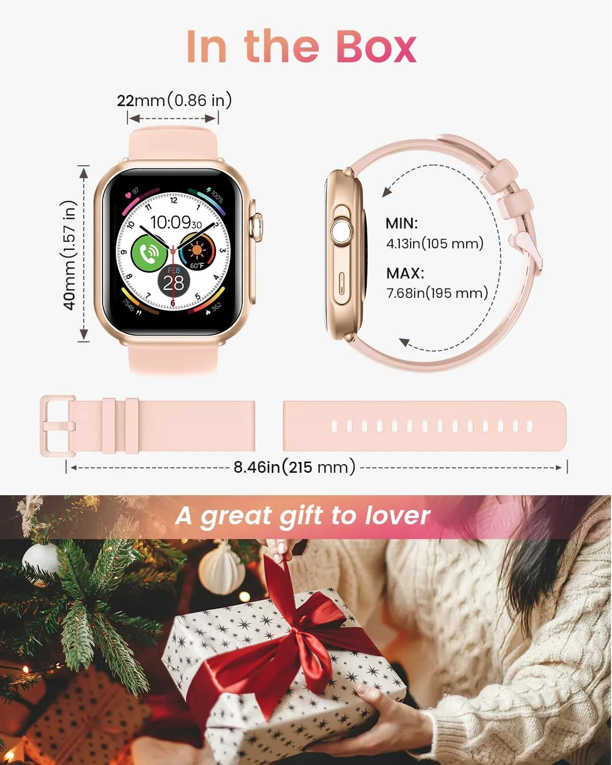 Smart Watches for Women Fitness Trackers: Smart watch with 1000mAh 100 Day Battery Life Bluetooth Call Heart Rate Blood Pressure SpO2 Sleep Monitor 120  Sports 5ATM Pedometer for iPhone Android Phones
