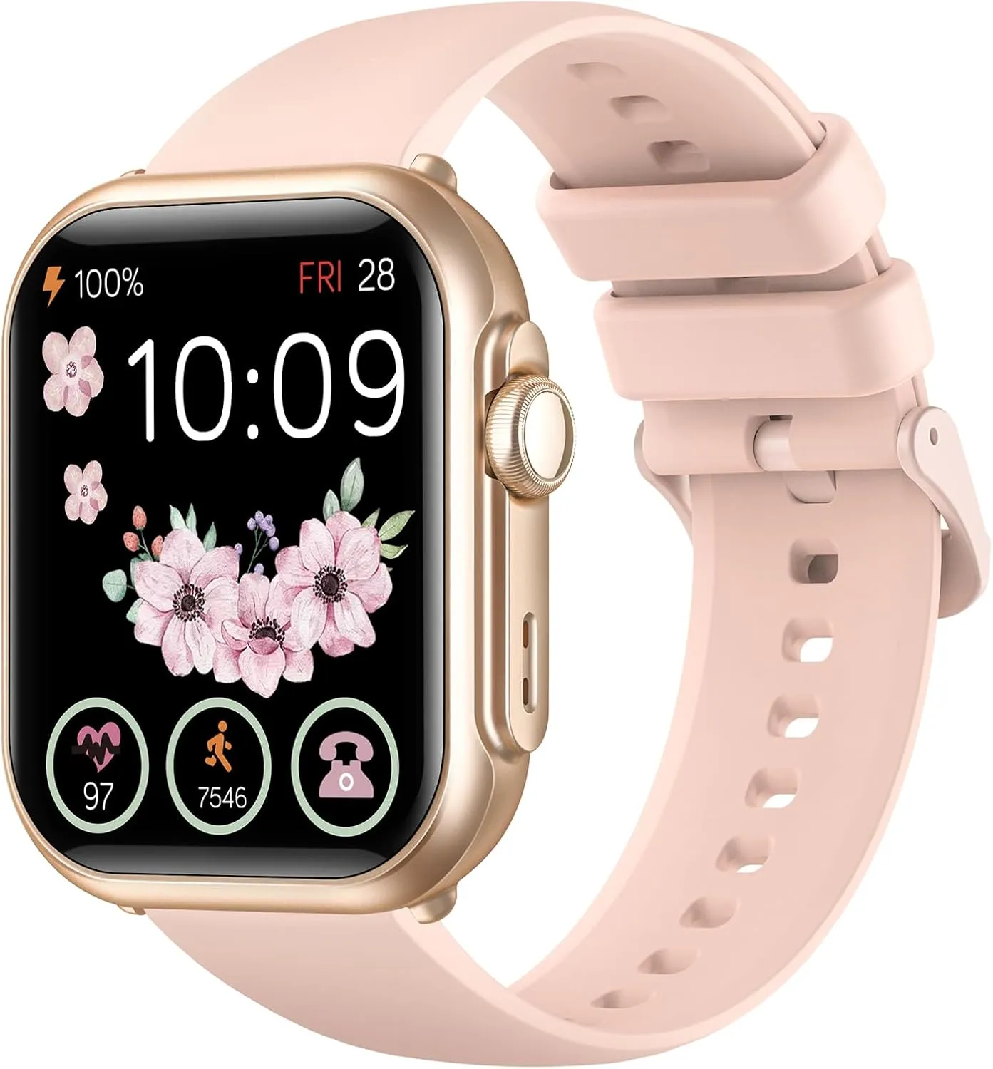 Smart Watches for Women Fitness Trackers: Smart watch with 1000mAh 100 Day Battery Life Bluetooth Call Heart Rate Blood Pressure SpO2 Sleep Monitor 120  Sports 5ATM Pedometer for iPhone Android Phones