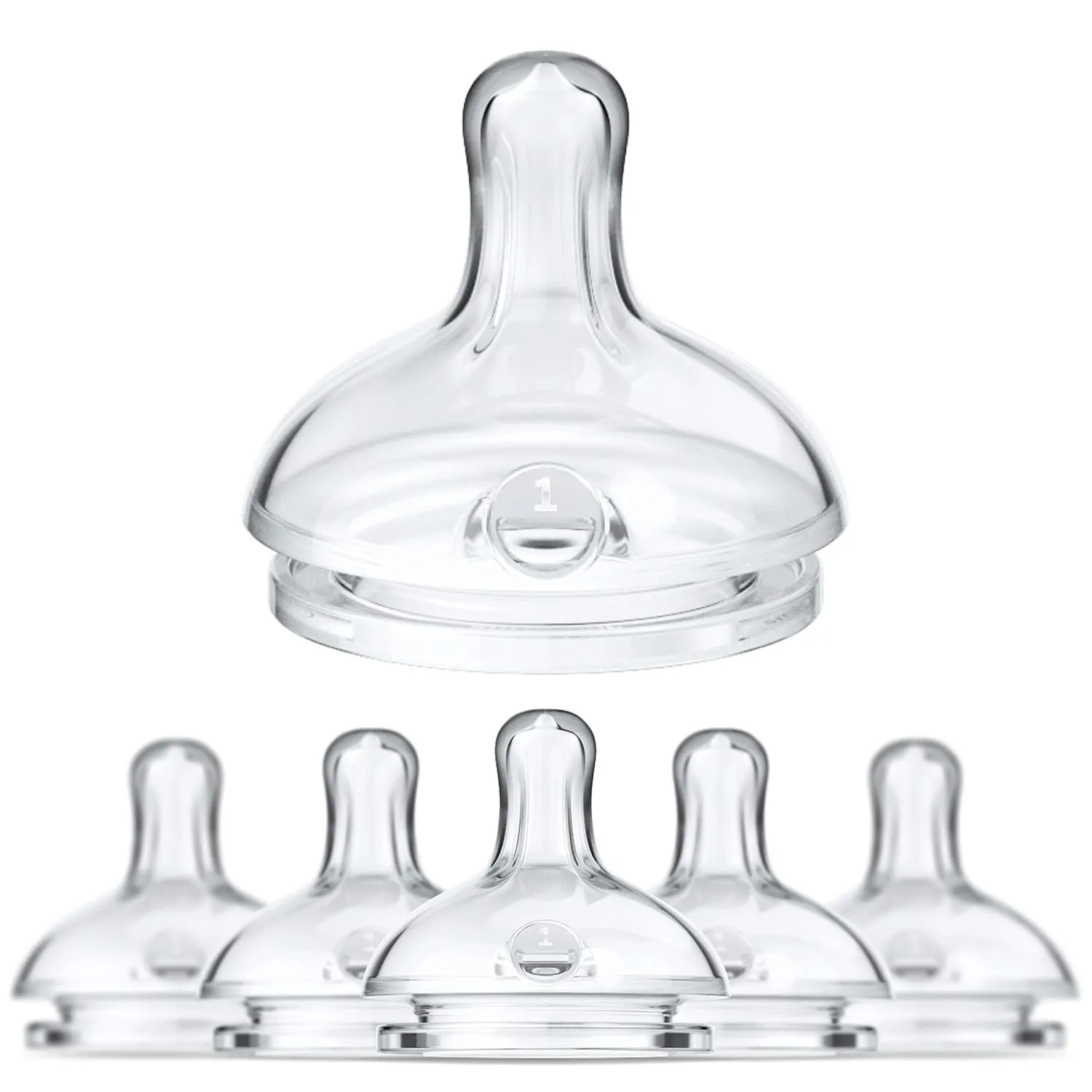 Smilo Anti-Colic Bottle Nipple, Slow Flow 2M , Stage 1 Suitable from 2 to 5 Months, Smooth Flow Anti-Colic (Pack of 6)
