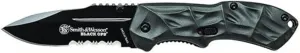 Smith & Wesson Black Ops SWBLOP3SMS 5.8in S.S. Assisted Opening Knife with 2.5in Serrated Drop Point and Aluminum Handle for Tactical, Survival and EDC