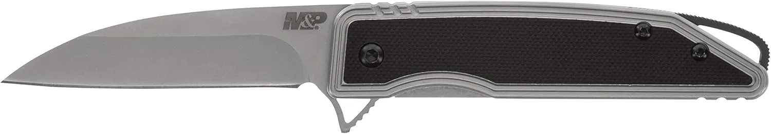 Smith & Wesson M&P Sear 7in High Carbon S.S. Assisted Folding Knife with 3in Wharncliffe Blade and Stainless/G10 Handle for Outdoor, Tactical, Survival and EDC