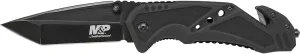 Smith & Wesson M&P SWMP11B 8.9in High Carbon S.S. Folding Knife with 3.8in Tanto Point Blade and Aluminum Handle for Outdoor, Tactical, Survival and EDC, Black
