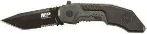 Smith & Wesson M&P SWMP3BS 7.1in S.S. Assisted Folding Knife with 2.8in Serrated Tanto Blade and Aluminum Handle for Outdoor, Tactical, Survival and EDC,Black
