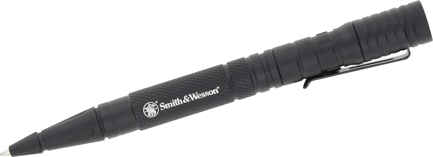Smith & Wesson Self Defense Tactical Penlight with Aircraft Aluminum Construction with LED Flashlight for Survival, Hunting, Outdoor and EDC,Black